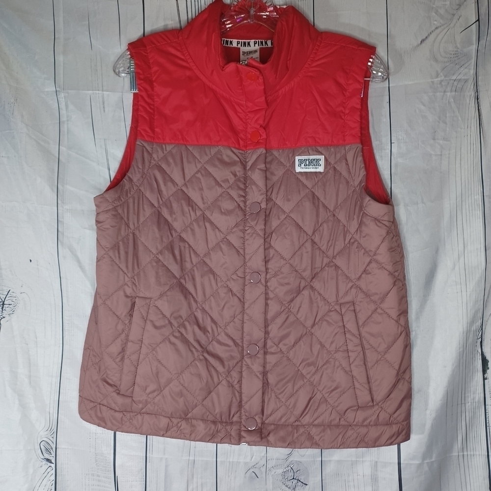 Victoria's Secret Pink Full Zip Quilted Vest